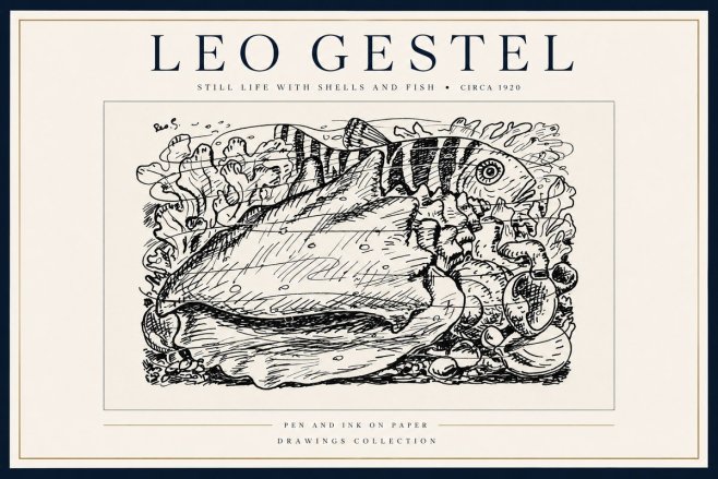 Leo Gestel Still Life with Shells and Fish No3 - Plakat