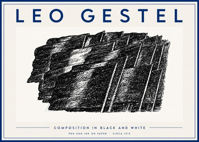 Leo Gestel Composition in Black and White No5 - Plakat