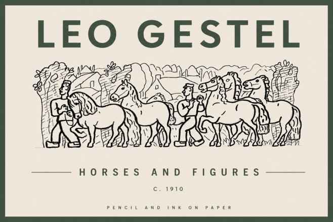 Leo Gestel Horses and Figures No4 - Plakat