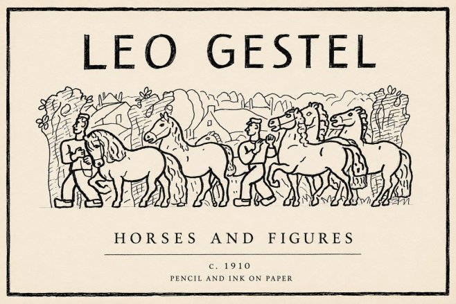 Leo Gestel Horses and Figures No6 - Plakat