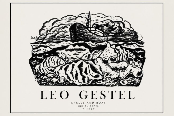 Leo Gestel Shells and Boat No1 - Plakat