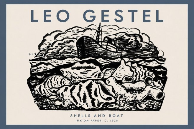 Leo Gestel Shells and Boat No3 - Plakat
