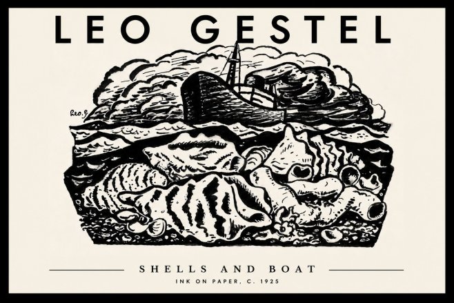 Leo Gestel Shells and Boat No5 - Plakat