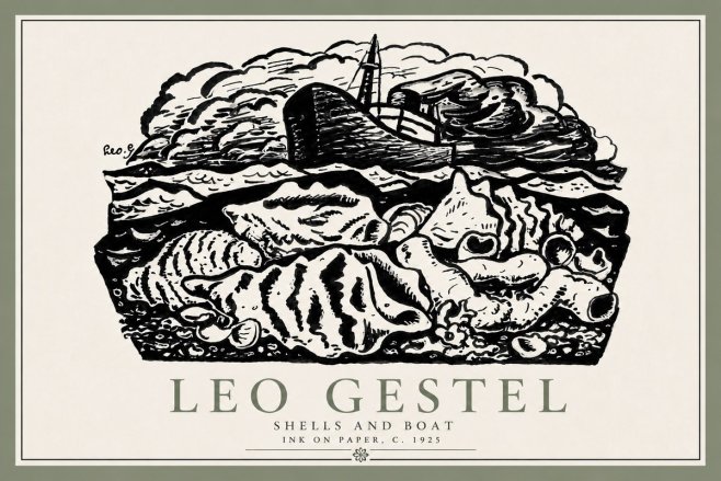 Leo Gestel Shells and Boat No6 - Plakat