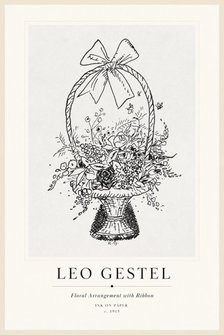 Leo Gestel Floral Arrangement with Ribbon No1 - Plakat
