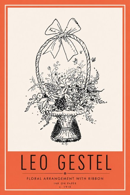 Leo Gestel Floral Arrangement with Ribbon No6 - Plakat