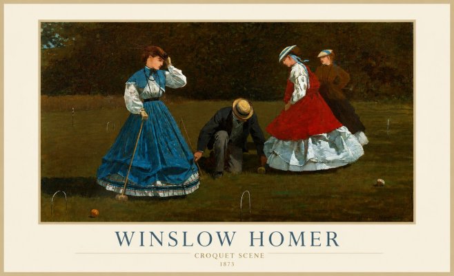 Winslow Homer Croquet Scene No1 - Plakat