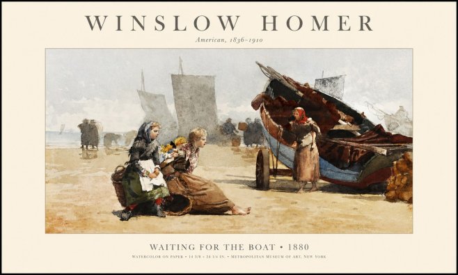Winslow Homer Waiting for the Boat No1 - Plakat