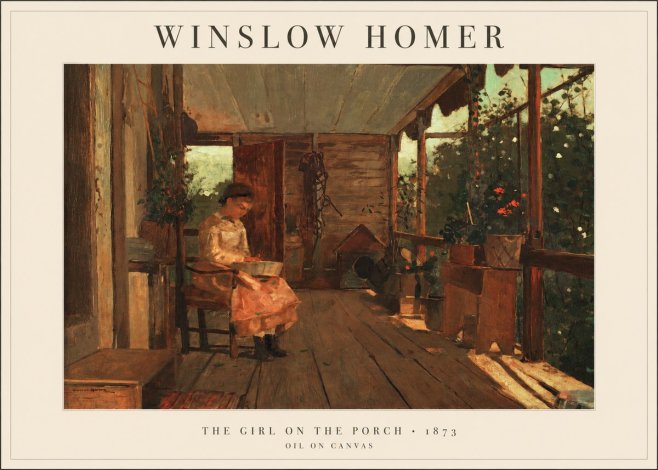 Winslow Homer The Girl on the Porch No1 - Plakat