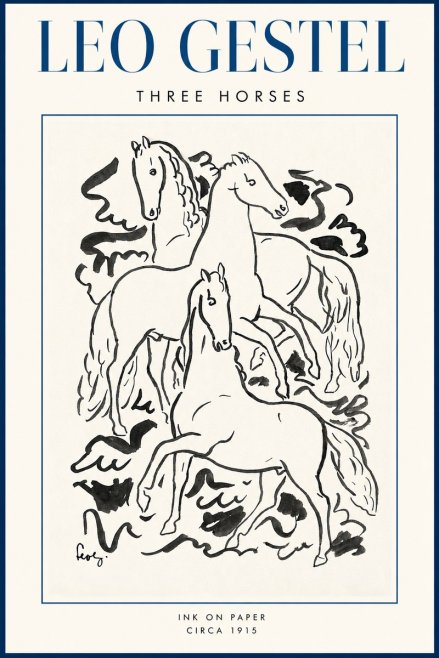 Leo Gestel Three Horses No2 - Plakat