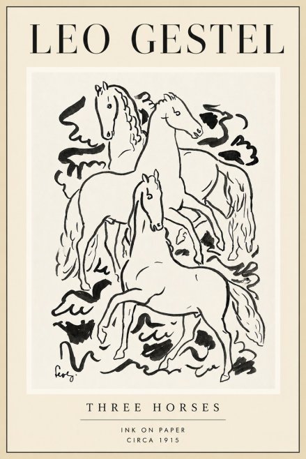 Leo Gestel Three Horses No4 - Plakat