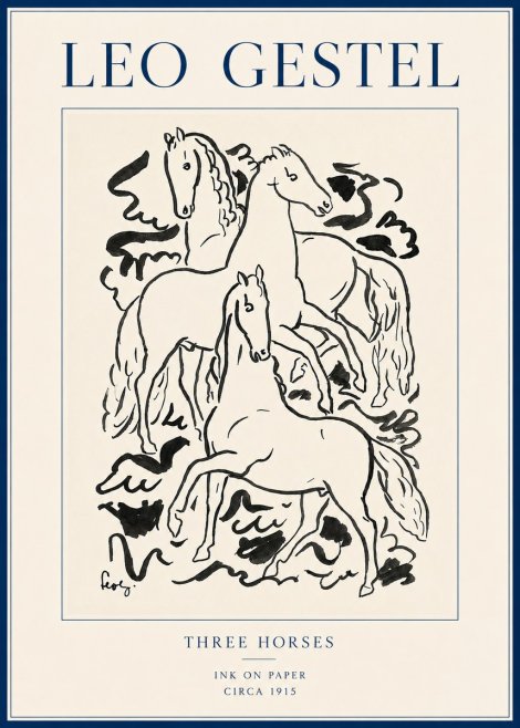 Leo Gestel Three Horses No6 - Plakat