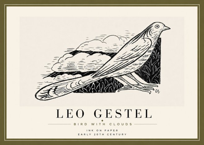 Leo Gestel Bird with Clouds No6 - Plakat