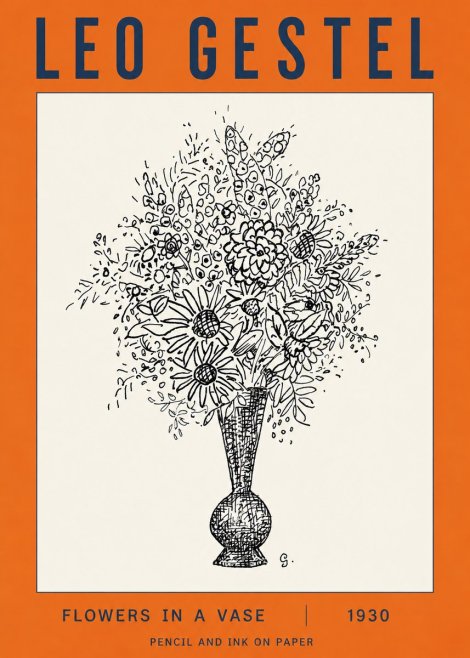 Leo Gestel Flowers in a Vase No2 - Plakat