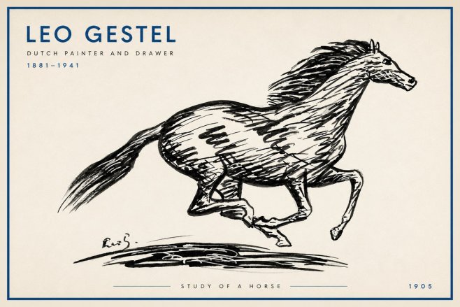 Leo Gestel Study of a Horse No3 - Plakat