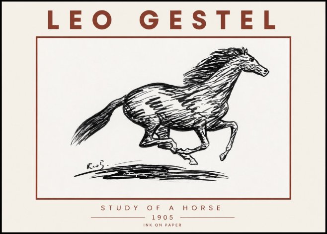 Leo Gestel Study of a Horse No5 - Plakat