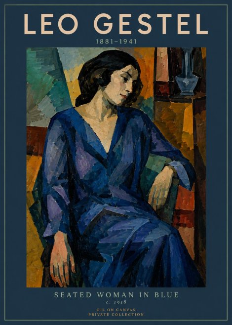 Leo Gestel Seated Woman in Blue No3 - Plakat