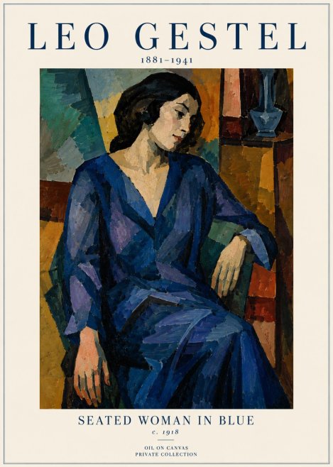 Leo Gestel Seated Woman in Blue No6 - Plakat