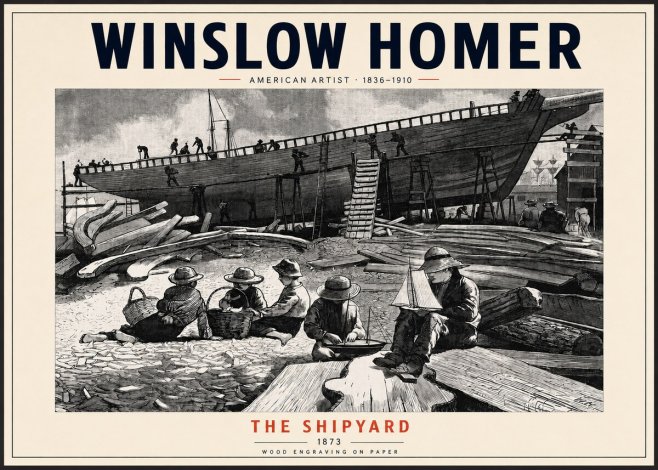 Winslow Homer The Shipyard No2 - Plakat