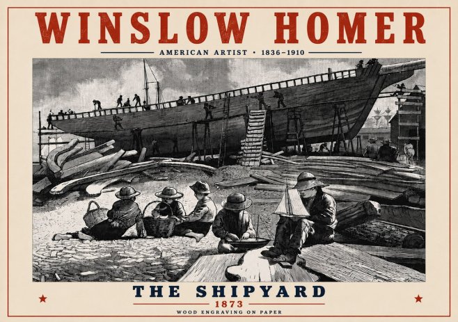 Winslow Homer The Shipyard No6 - Plakat