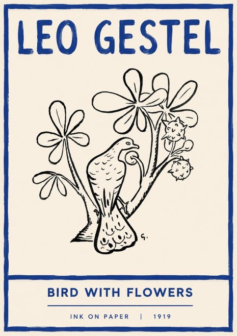 Leo Gestel Bird with Flowers No4 - Plakat