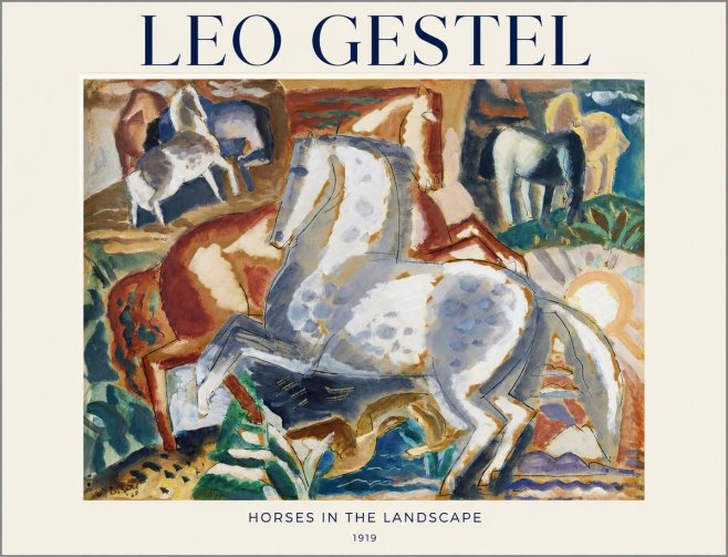Leo Gestel Horses in the Landscape No1 - Plakat