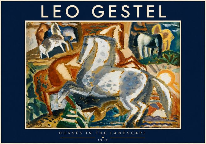 Leo Gestel Horses in the Landscape No5 - Plakat