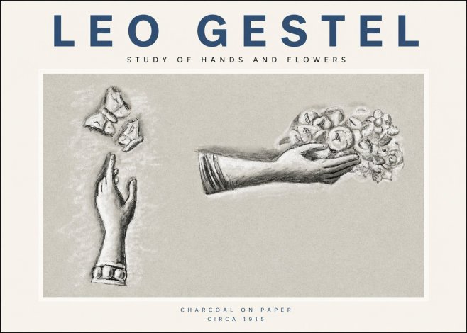 Leo Gestel Study of Hands and Flowers No3 - Plakat