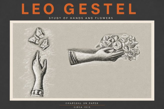 Leo Gestel Study of Hands and Flowers No6 - Plakat