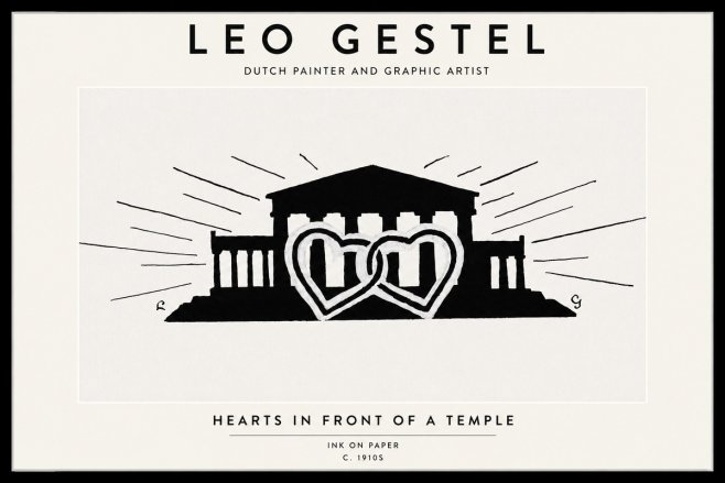 Leo Gestel Hearts in Front of a Temple No1 - Plakat