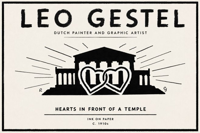 Leo Gestel Hearts in Front of a Temple No6 - Plakat