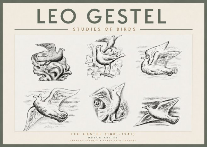 Leo Gestel Studies of Birds No3 - Plakat