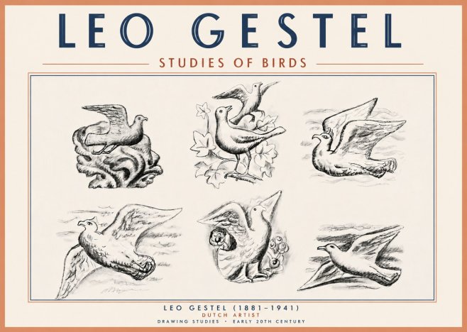Leo Gestel Studies of Birds No6 - Plakat