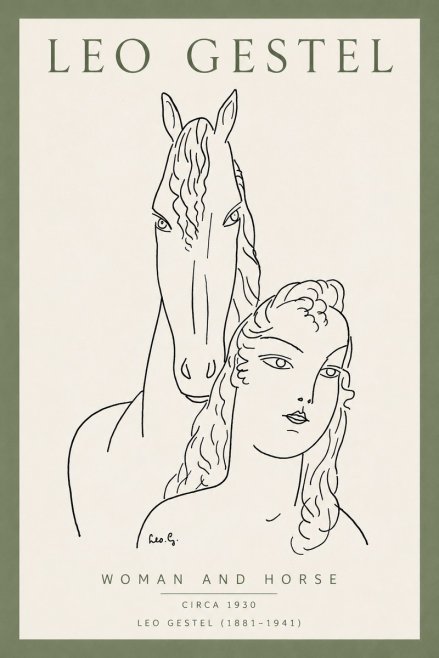 Leo Gestel Woman and Horse No4 - Plakat