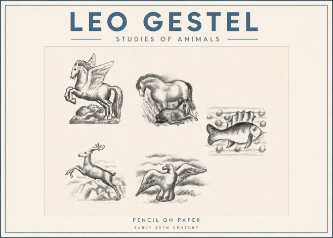 Leo Gestel Studies of Animals No2 - Plakat