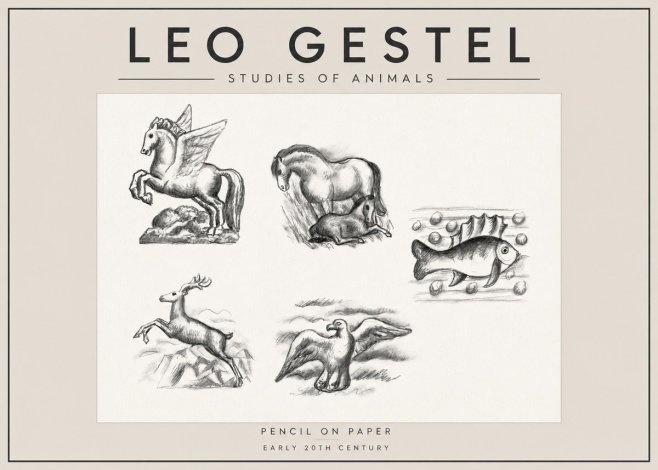 Leo Gestel Studies of Animals No4 - Plakat