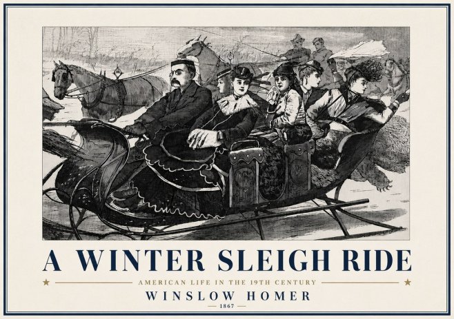 Winslow Homer A Winter Sleigh Ride - American Life in the 19Th Century No6 - Plakat