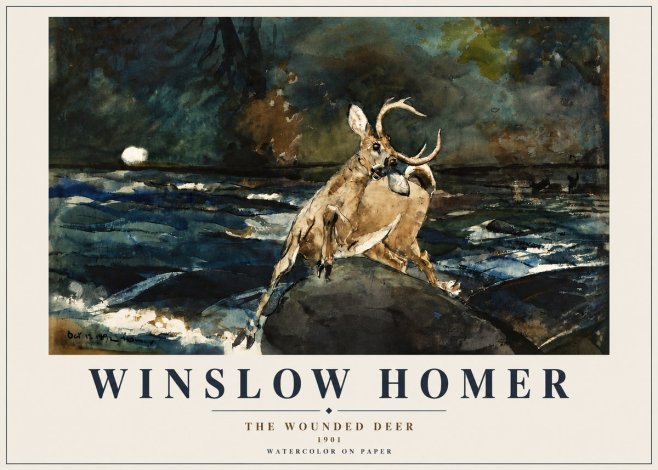 Winslow Homer The Wounded Deer No3 - Plakat