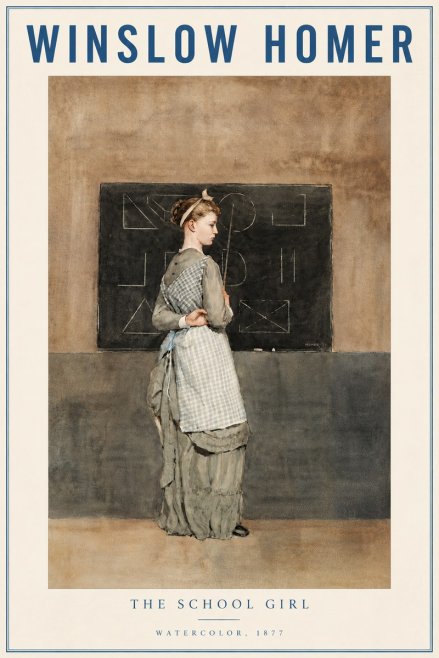 Winslow Homer The School Girl No5 - Plakat