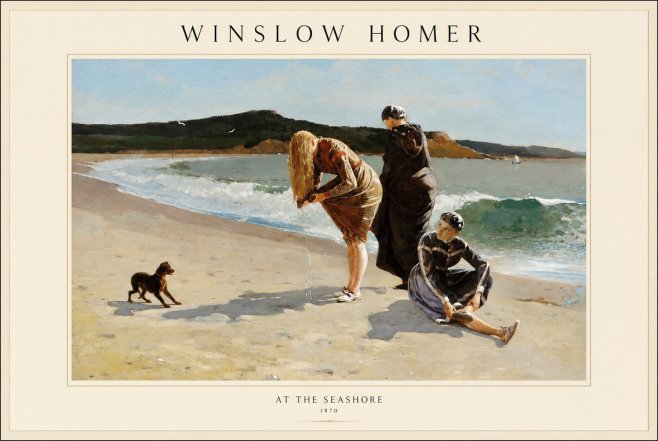 Winslow Homer At the Seashore No1 - Plakat