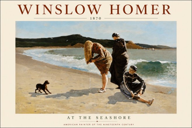 Winslow Homer At the Seashore No6 - Plakat