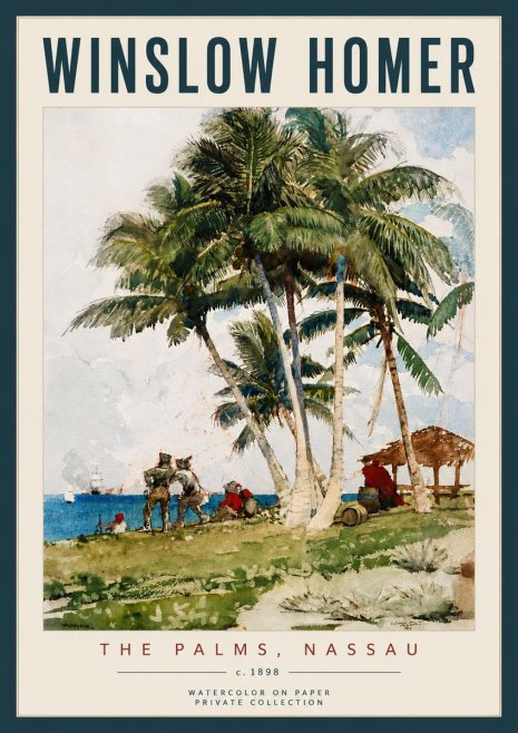 Winslow Homer The Palms, Nassau No6 - Plakat