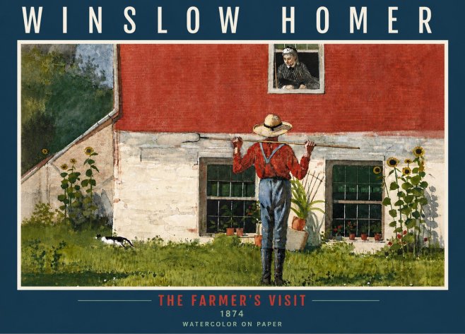 Winslow Homer Farmer with Hoe No6 - Plakat