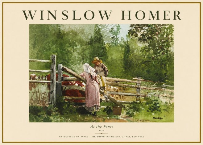 Winslow Homer At the Fence No2 - Plakat