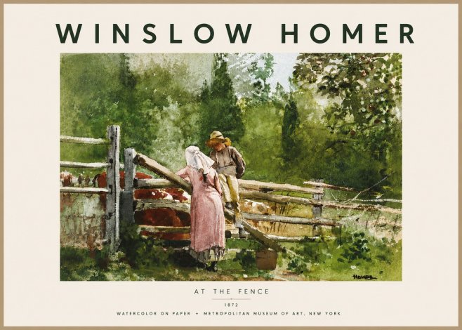 Winslow Homer At the Fence No5 - Plakat
