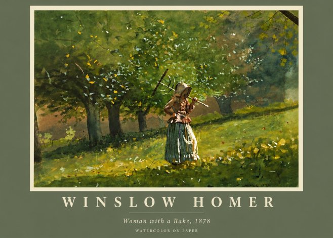Winslow Homer Woman with a Rake, 1878 No5 - Plakat