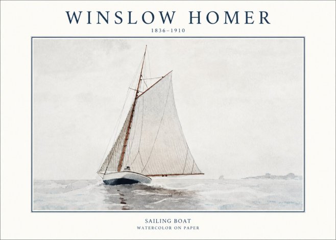 Winslow Homer Sailing Boat No1 - Plakat
