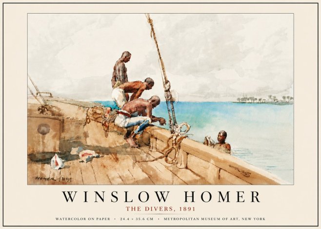 Winslow Homer The Divers (1891) No6 - Plakat