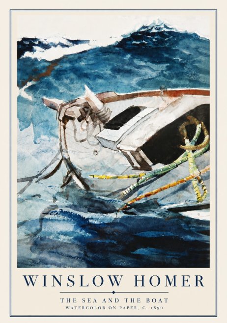 Winslow Homer The Sea and the Boat No5 - Plakat