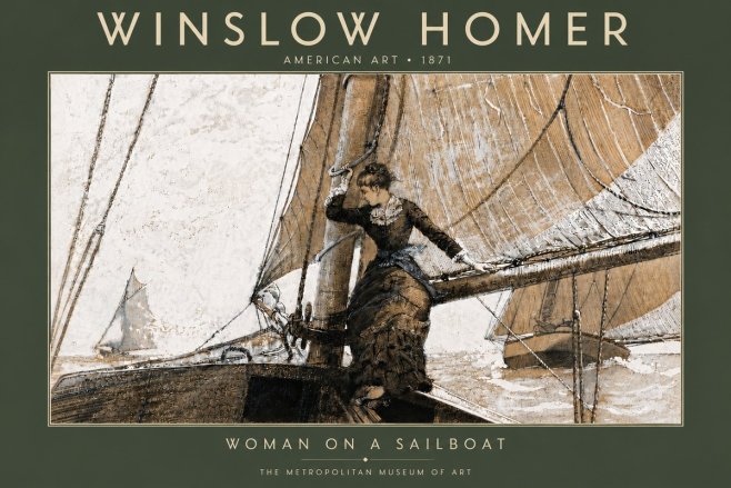 Winslow Homer Woman on a Sailboat No5 - Plakat